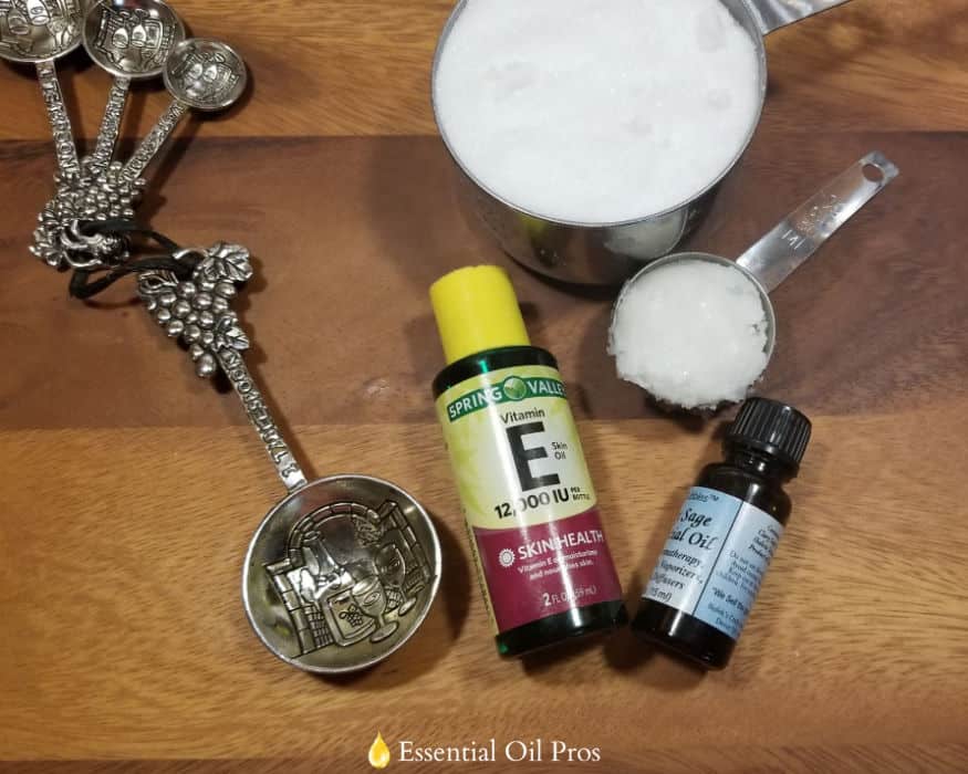 ingredients for clary sage scrub